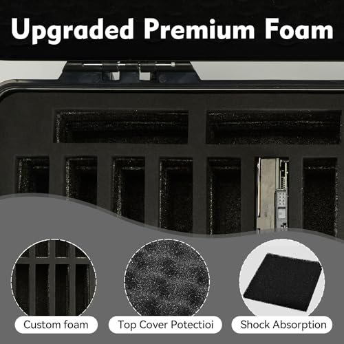 Image of Hard Drive Case Fits 25-Bay Protection 3.5 inch HDD | High-Density Protective Foam | External Hard Drive Organizer Storage Box Travel Carrying Suitcase with Handle