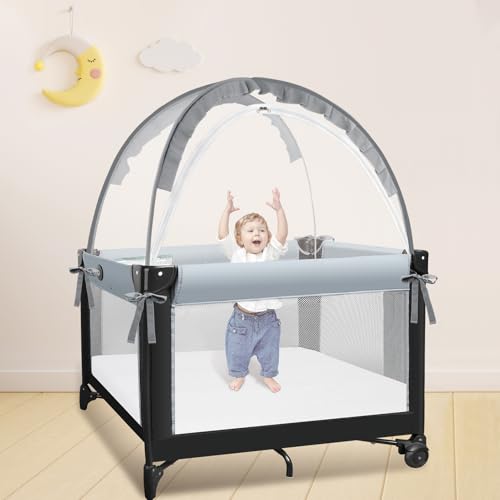 image for Zkaitoy Crib Tent - Crib Net to Keep Baby in, Stop Baby from Climbing 