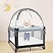Crib Tent - Crib Net to Keep Baby in, Stop Baby from Climbing Out of Crib, Pop Up Crib Tent with Durable Breathable Net Double Zipper Strong Rods Installation Convenience