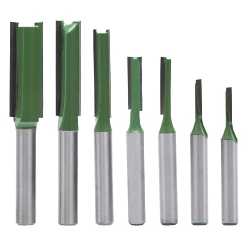 APOMOONS 7pcs Holzfräser Fräser Nutfräser 4/5/6/8/10/12mm Fräskopf für Oberfräse Holz Fräser Fräser Schaft Nutenfräser für Dichteplatte Massivholz Holz Schneiden Nutfräsen