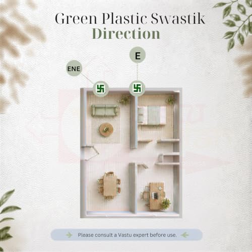 Image of Plastic Green swastik Pyramid Plate | Size- 2.5 Inch Approx | Wall Sticking Swastik | Pack of 2 | Prosperity & Peace Enhancer