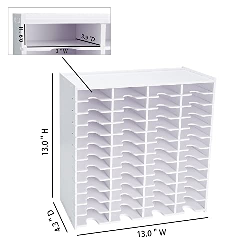 Image of Krafetto 48 Grids Ink Pad Storage Rack, Wall-mountable Stamp Pad Organizer Holder Compatible with Slim Ink Pads(Grid Size 3 inch W x 3.9 inch D x 0.9 inch H)