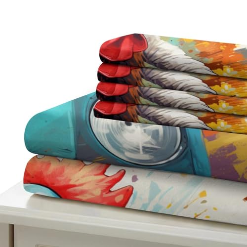 Housse de couette 260x220 cm motif lézards en microfibres