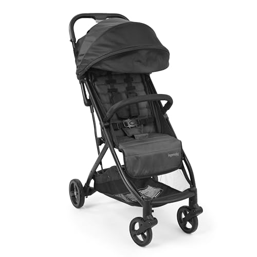 Ingenuity Passeggino 3Dquickclose CS+ Pieghevole Compatto con Cappottina Oversize, Ampio Spazio Portaoggetti, Leggero, Nero