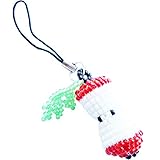 Handmade red apple swing keyring beaded frut keychain Eco Natural inspired jewelry unisex accessory