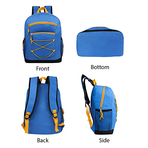 24-Pack 17" Double Bungee Backpacks for Kids - Bookbags in Bulk for Elementary, Middle, and High School Students, 8 Assorted Colors3