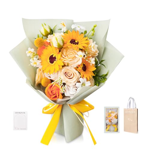 HANASPEAK ソープフラワー 花束 バラ 造花 枯れない 石鹸花 母の日 卒業式 敬老の日 バレンタインデー 誕生日 プレゼントフラワーギフト(Nectar)