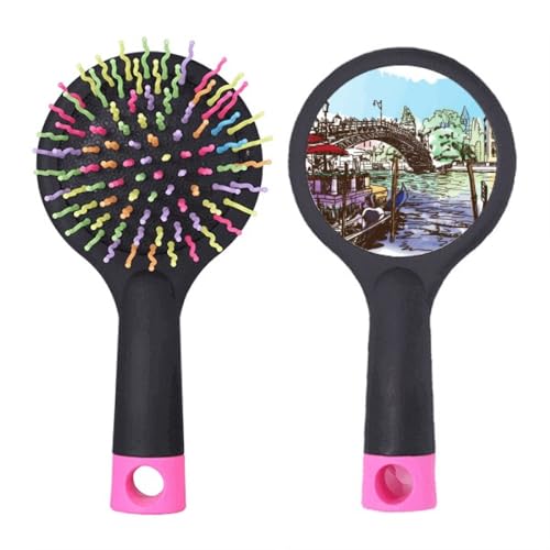 Brosse à cheveux aquarelle Venise pour un démêlage doux après la douche