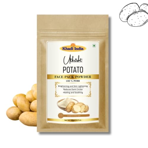 Image of Utkristh Khadi Potato Face Pack Powder 100 gm | Pure & Ayurvedic | For | Deep Cleansing for Glowing Skin | All Skin Types