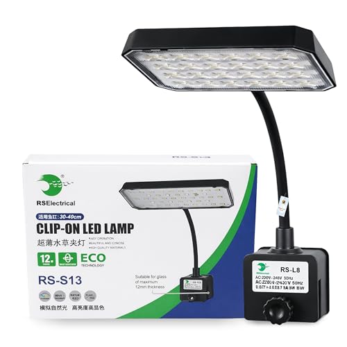 Image of Foodie Puppies Aquarium LED Lamp Clip Light - (RS-S13) for Fish Tank | Adjustable Gooseneck Lamp | Energy-Efficient LED Lighting for Small & Nano Aquariums, Plant Growth & Clear Display