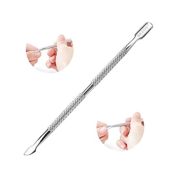 BEZOX 2 PCS Nagelhautschieber, 2 in 1 Profi Nagelschieber Spatel Pusher - Edelstahl Metallspatel Cuticle Pusher für… – Bild 5