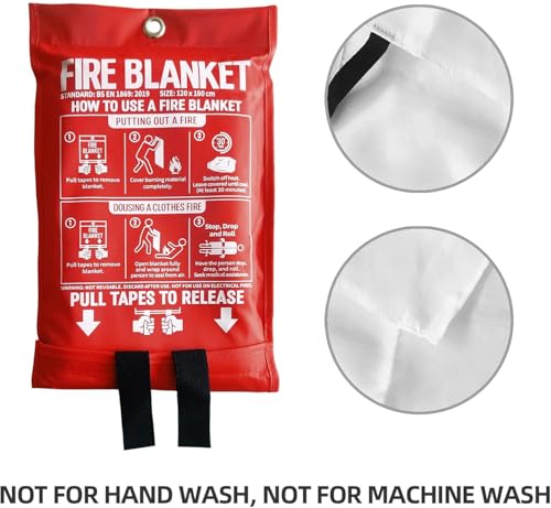 Image of Fire Blanket, 47 inch x 71 inch,Fiberglass Fire Blanket for Camping and Fire Fighting Shelters