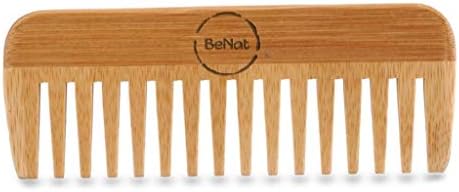 BeNat All Natural Bamboo Wooden Hair Comb for Women and Men - Eco Friendly Hair Accessories Ideal For Detangling Curly Hair and Beard Comb For Men