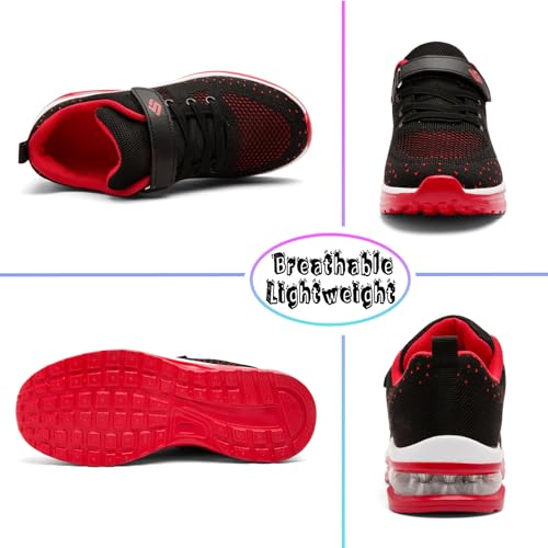Unitysow Kinder Sneakers Jungen Turnschuhe Laufschuhe Mädchen Hallenschuhe Outdoor Sportschuhe Atmungsaktiv Leicht Tennisschuhe,Rot,Gr.38