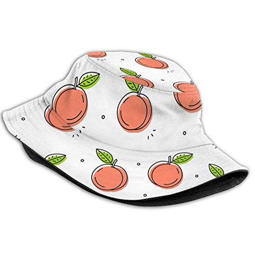 Cute-Peach-Pattern-Unisex-Bucket-Hat-Fashion-Print-Summer-Fisherman-Cap-Outdoor-Beach-Sun-Hat-for-Men-Women