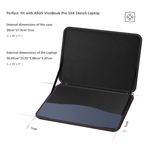 Image of Smatree Hard Shell Case for 16 inch ASUS ROG Strix Scar 16 2025 G635 /2024 Gaming Laptop, for 16inch ASUS ROG Strix G16 2025 /2024 G614, for 16 inch ASUS VivoBook 16X /Pro 16X, 16inch ASUS Laptop Sleeve