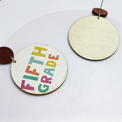 Blue Drop Teacher Earrings - Cute Wooden Dangle for Grade Welcome Back to School - Appreciation Jewelry Gifts4