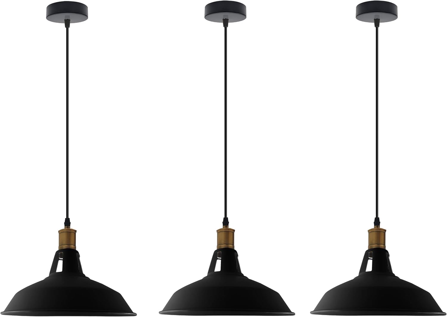 3 szt. vintage retro żyrandol przemysłowy lampa sufitowa E27 klosz metalowy lampa wisząca LED loft zawieszenie. (NOR)
