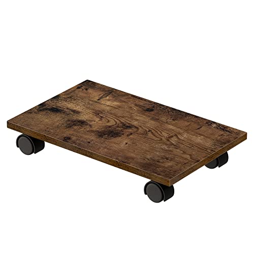 Bestier CPU Stand Computer Tower Stand Cart Floor PC Stand CPU Holder with 4 Caster Wheels Under Desk (Rustic Brown)
