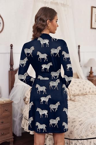 Image of HOTOUCH Womens Robe Lightweight Short Knit Bathrobe Soft Ladies Sleepwear with Pockets