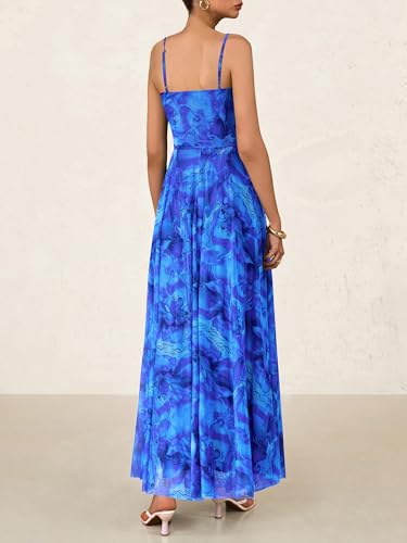 Image of BTFBM Women Summer Maxi Dresses Elegant Wedding Guest Dress | Cowl Neck,Spaghetti Strap,Mesh,Floral,A-Line,Flowy,Party,Cocktail,Homecoming,Graduation,Sundress,Prom,Beach Long Dresses