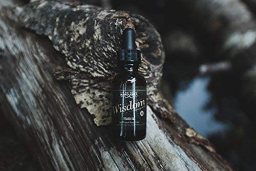 Wood Scent Premium Beard Oil for Men - Wisdom (Woodsy & Citrus Scent) Beard Oil | 1 Oz Dropper Top Amber Glass Bottle