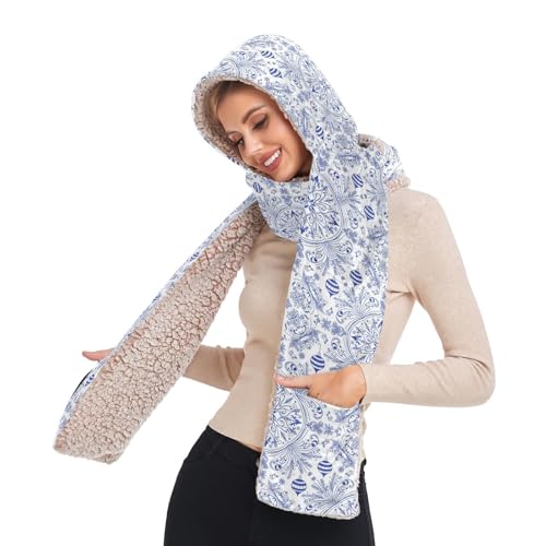 Écharpe capuche femme pashmina bleu pour ne plus jamais oublier vos gants