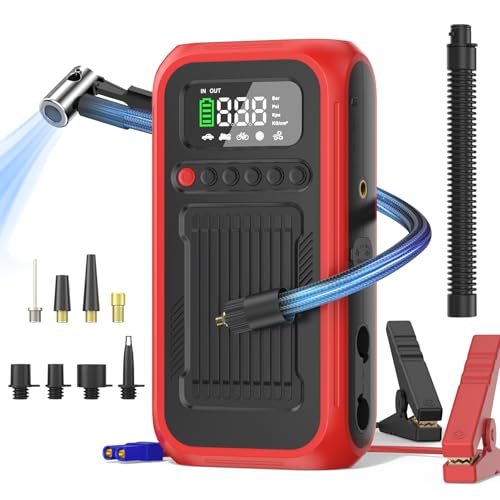 17% off - Tire Inflator Portable Air Compressor, 12V Car Jump Starter, 150PSI & 28000mAh Air Pump with Air...