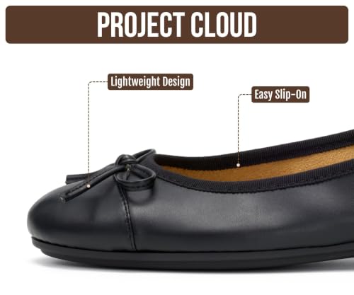 Image of Project Cloud Ballet Flats for Women Shoes - Genuine Leather Insole and Lightweight Mary Jane Flats - Non-Slip and Comfortable Womens Shoes