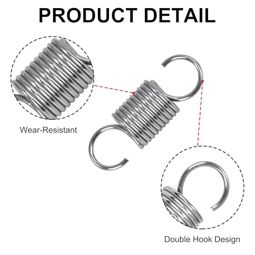 GUNGY Zugfedern mit Haken Edelstahl Zugfeder Spannfeder 45mm Außendurchmesser 16mm Drahtdurchmesser 1,7 mm Maximale Zugkraft 4,4kg 1,7x16x45mm 4 Stück