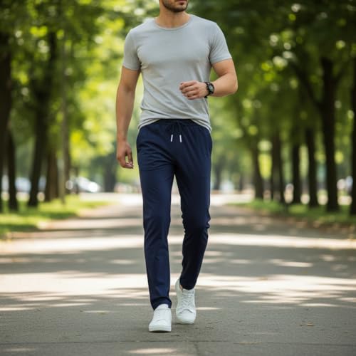 Image of Track Pants for Mens || Joggers for Mens || Men's Sports Regular Fit Polyester Track Pant with Two Side Zipper Pockets (TP20 Single Pack of 1)