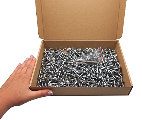 SKIR’CO (300 Stück) Verzinkte Dachschrauben 4,8 x 28 mm selbstbohrende Schrauben mit EPDM-Dichtungsscheiben, Blech-Sechskantschraube
