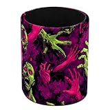 Leather Pen Holder for Desk Zombie Hand Skulls Pencil Cup Desktop Organizer Makeup Brush Holders Office Supplies for Home, Kids & School