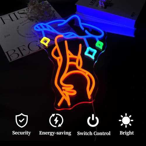 Image of Lady Neon Sign Led Sign Neon Signs for Wall Decor Neon Lights | Lady Mushroom Led Light Up Sign, Orange Room Decor, Girls Gift, Party, Wall Decor, 5V USB Powered
