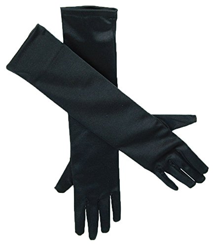 Bristol Novelty- Guanti in Raso, Colore Nero