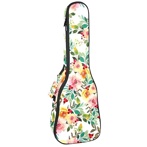 JRHEJTHH Durable Ukulele Bag Water Resistent Ukulele Case with Adjustable Shoulders for 21 23 24 inch Thick Padding Floral Pattern - Les Beatles, Paul McCartney, John Lennon, RIngo Starr, George Harrison JRHEJTHH Durable Ukulele Bag Water Resistent Ukulele Case with Adjustable Shoulders for 21 23 24 inch Thick Padding Floral Pattern