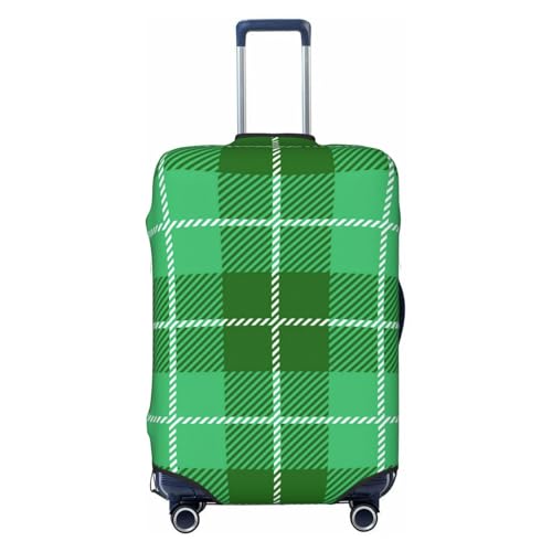 Christmas-Tartan-S-In-Grin-And-Red-Colors Luggage Cover, Protective Washable Suitcase Cover - Travel Fashion Elastic Suitcase Protector X-Large