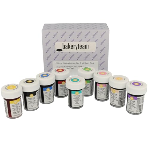 bakeryteam Wilton Lebensmittelfarben 8er Set plus Teal, 1er Pack (1 x 252 g)