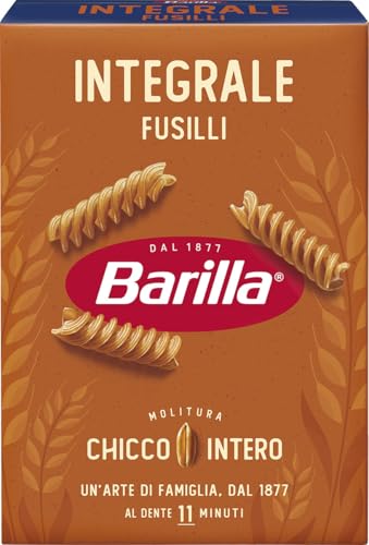 Barilla Pasta Fusilli Integrali, Pasta Corta Di Semola Integrale Di Grano Duro, Integrale, 500 g