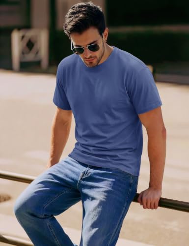 Image of MAGCOMSEN Mens T-Shirts Short Sleeve UPF 50+ Lightweight Moisture Wicking Basic Crewneck Casual Summer Cooling T Shirt