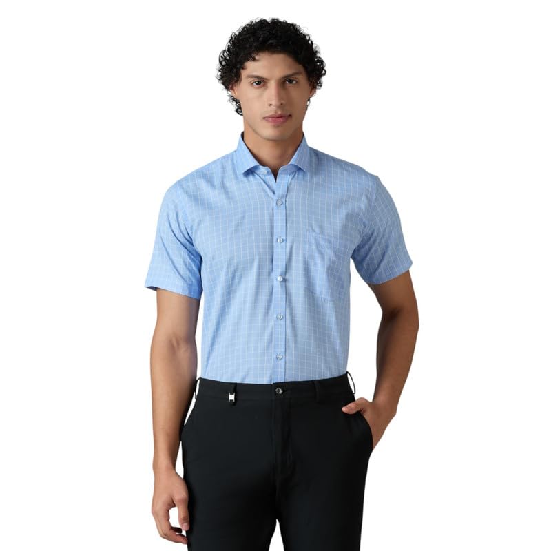 Image of Mark & Albert Men's Half Sleeves Cotton Formal Shirt