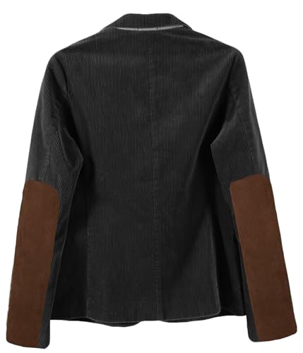 VENNYNG Autumn Corduroy Blazer Jacket for Men Faux Suede Elbow Forearm Patch Fall Casual Outdoor Sport Coat Dress Formal