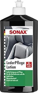 SONAX 291200 LederPflegeLotion ml) (500 ml) wasserabweisende Lederpflege mit Bienenwachs für eine sanfte Reinigung und Pflege