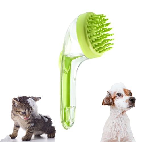 Spazzola da Bagno per Cani Silicone, Spazzola per lavaggio per Cat e Dog, Spazzola per Lavare Cane, Spazzola Bagno Pets con dispenser di Sapone (B)