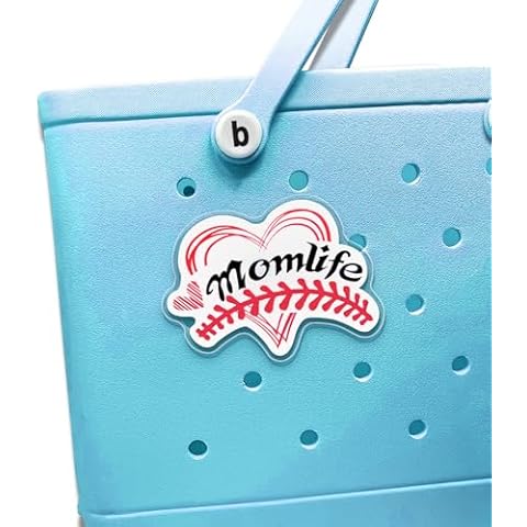 SHIYIXING Momlife Charms for Bogg Bag,Bogg Bag Charms Mom Accessories,Decorative Charm for Beach Tote Bag Rubber Beach Bag Cover