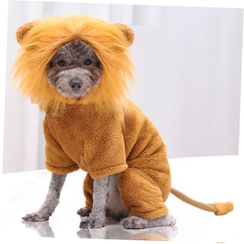 Disfraz de León para Perro XS Tela Franela miniatura 4