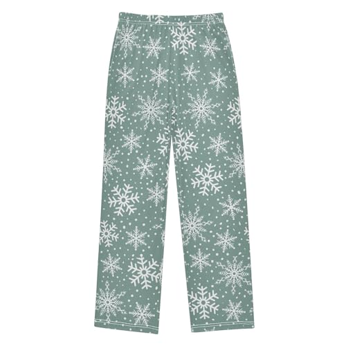 Boys' Pants Snowflake Christmas Pattern Long Bottoms Jogger Pants Elastic Waist Trousers with Pockets S-XL