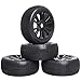 4Pcs 17mm Hex 1/8 Buggy Wheels and Tires with Foam Inserts, Height 115mm/4.53inch