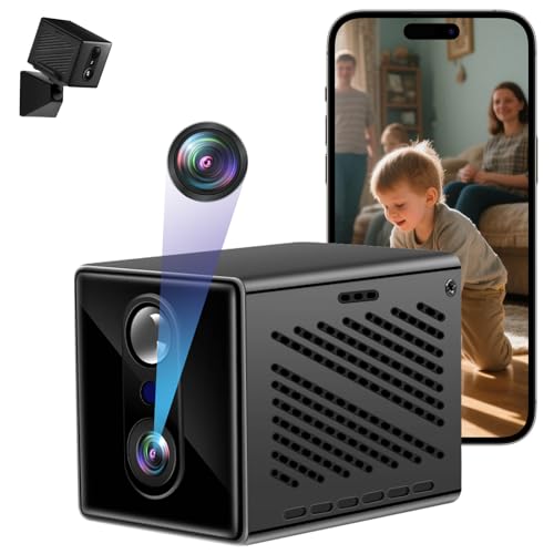 Nisanuki Cámara Espía WiFi, Mini Camara Oculta Inalambricas 1080P HD, 130° Micro Interior/Exterior Mini Cámaras de Vigilancia con Audio Bidireccional Visión Nocturna Detección De Movimiento