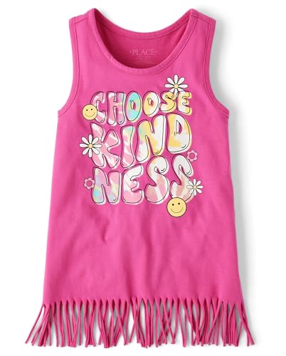 The Children's Place Girls Graphic Fringe Tank Tops